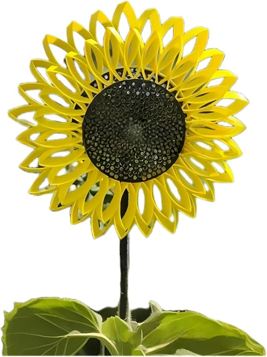 Sunflower Wind Spinner, Garden Wind Spinners, 360° Rotating Windmill, Yard Art Wind, Spinners for Yard and Garden Outdoor, Lawn Patio Decor Gifts for Garden Lovers, Yard Decor Stakes 7.6*7.6*21 In