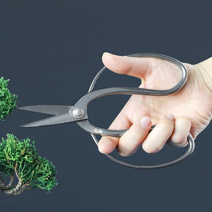 Wazakura Yasugi Stainless Steel Made in Japan Traditional Bonsai Scissors 7 in (180 mm), Pruning Shears for Bonsai Trees, Japanese Gardening Tools