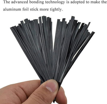 HAHIYO 300Pcs 4 inches Black Metal Twist Ties Bread Candy Coffee Bag Ties Plant Garden Twist Ties for Cellophane Treat Bags Gift Wraping Bags Plastic Bags Halloween Party Cake Present Art Crafts