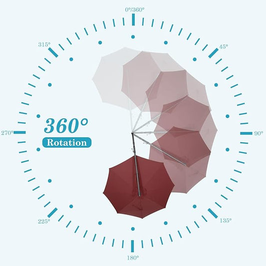 HOTIME10ft Patio Umbrella Cantilever Umbrella - Upgrade and Intensify - with 360 Rotation and 5 Angles Adjustment - Aluminum Offset Pool Umbrella Square Outdoor Umbrellas for Patio Garden Deck