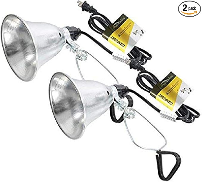 Simple Deluxe Clamp Lamp Light 60 Watt with 5.5 Inch Aluminum Reflector (no Bulb Included), 6 Feet Cord, 2 Pack, Black