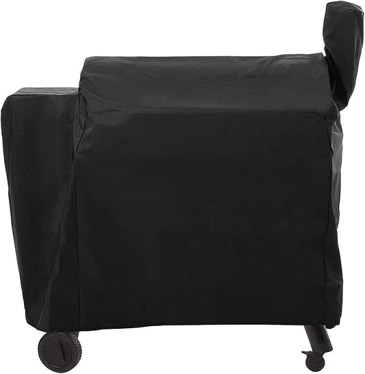 SunPatio Outdoor Heavy Duty Waterproof Grill Cover Compatible with Traeger 34 Series Wood Pellet Grill and Smoker, Texas and More, Full Length Barbecue Cover, All Weather Protection, Black