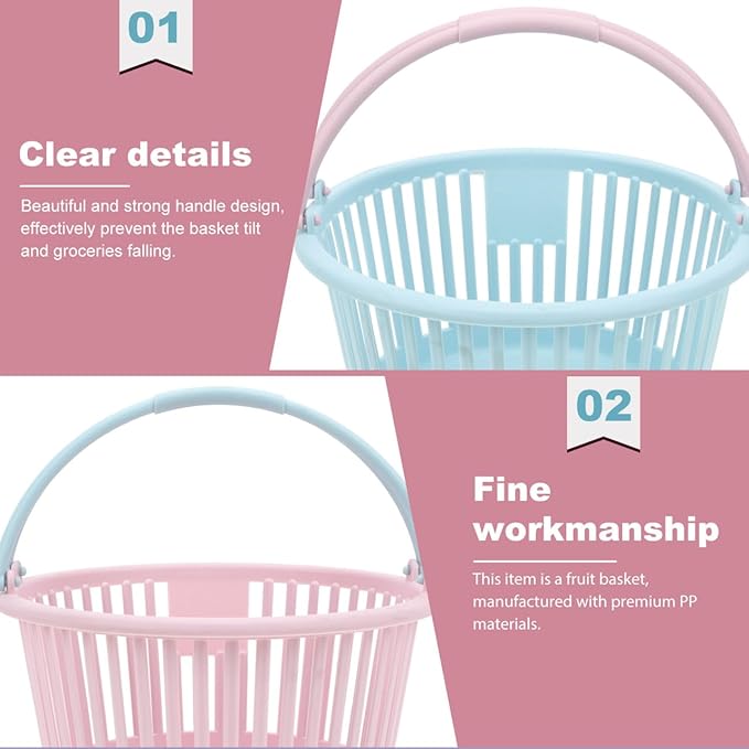 4pcs Portable Fruit Picking Baskets Ergonomic Handle Containers for Collecting Berries Cherries and More Multi-functional Storage Baskets for Kitchen Outdoor Use