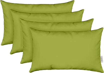 RSH DECOR: Sunbrella Lumbar Throw Pillows Set of 4 | 20" x 12" | Water and Fade-Resistant Performance Fabric | Outdoor Pillow Covers with Down-Alternative Inserts | Canvas Macaw