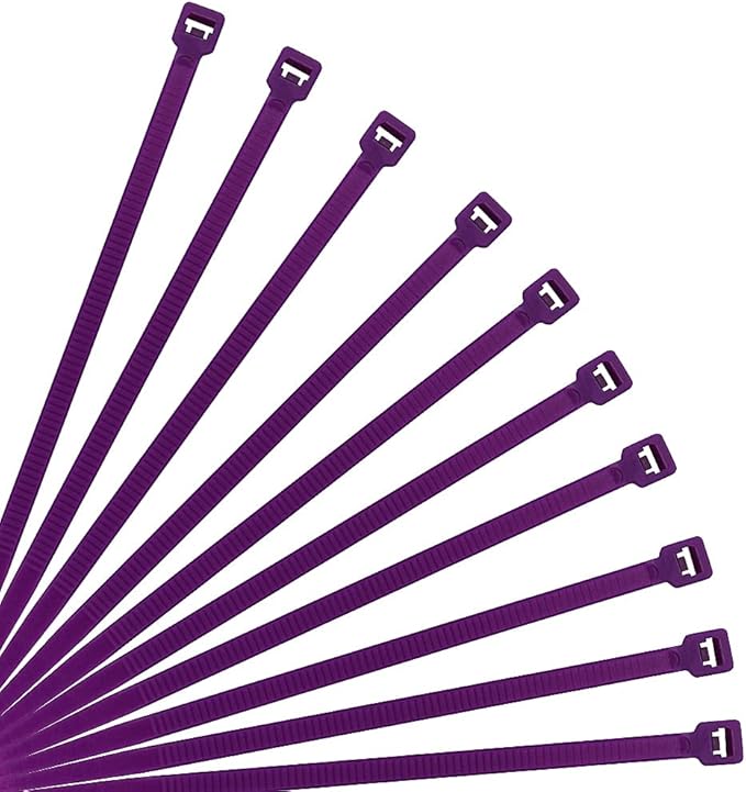 XINGO 8 Inch Purple Cable Zip Ties (500 Pack), 40 Lbs Tensile Strength-Heavy Duty, Self-Locking Nylon Plastic Nylon Wire Ties for indoor and outdoor use