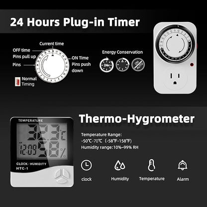 Spider Farmer Air Filtration Kit 6 Inch, Inline Duct Fan with RJ12 Speed Humidity Controller, Carbon Filter Combo, 25 Ft Ducting, Ventilation System Kit for Grow Tents, Hydroponics, Indoor Gardening