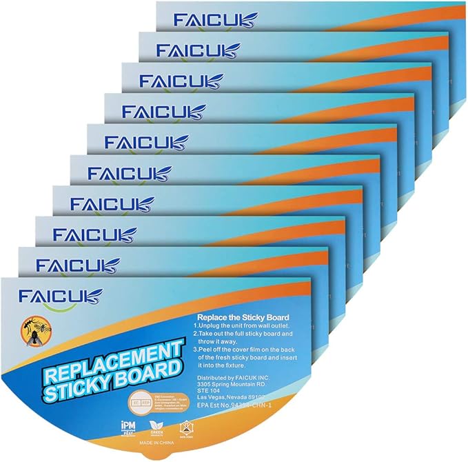 Faicuk Replacement Glue Board for FA-FLT07 Wall Sconce Fly Light - Pack of 10