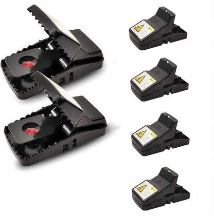 Rat Trap 6-Pack, Large Mouse Traps for Indoor and Outdoor Use, Reusable Mouse Trap, Fast, Hygienic, Unplugged, Used to Catch Mice, Squirrels, Rodents, for Home, Yard and Barns