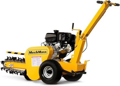 429cc 14HP Kohler Gas Powered E-Start Cable Ditching Mini Trencher,24'' Trench Depth, 27pcs Carbide Alloy High-Pressure Teeths,TCR1500 (Yellow)
