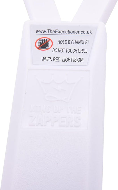The Executioner Fly Zapper Mosquito, Wasp, Bug, Insect Killer Swatter Electric Fly Zapper Racket Single Layer for Efficient Zapping Indoor Outdoor (White)