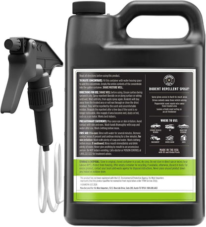 Grandpa Gus's Rodent Repellent Spray with Sprayer, Natural Peppermint & Cinnamon Oils Repel Mice and Stop Rats, 1 Gallon (Pack of 1)