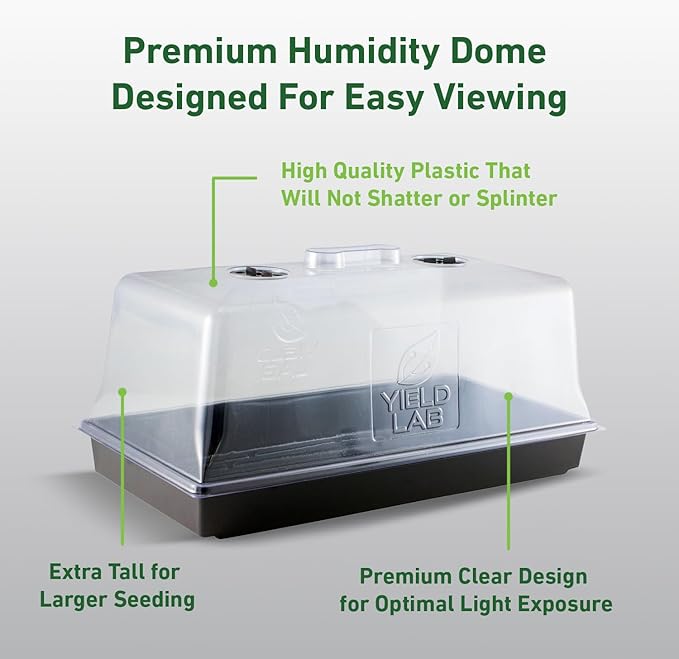 7 Inch Propagation Dome - 10 Pack Humidity Vented Domes – Plant Growing Dome for Seedling, Germination, Soil & Hydroponic Horticulture