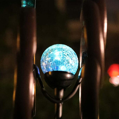 Solar Powered Glass Ball+Accessories - for Solar Wind Spinner Replacement Solar Light Parts (Bronze)