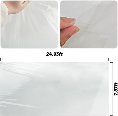 6 Mil Clear Greenhouse Plastic Sheeting,Transparent Plastic Film for Greenhouse, UV Resistant Polyethylene Film for Farm,Garden (8ftx25ft)
