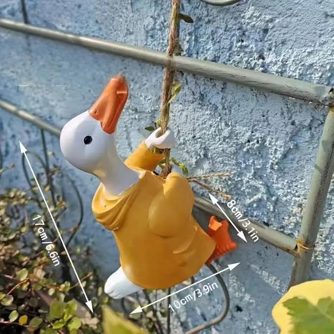 Climbing Animal Tree Hugger Statue - UV Resistant Resin Hanging Garden Sculpture, Waterproof Outdoor Decor for Yard, Patio, Porch (Goose)