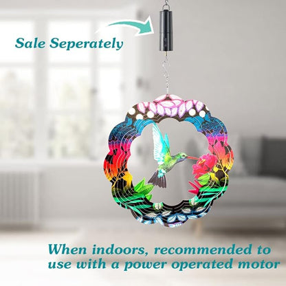 Wind Spinner Yard Art Garden Decor 3D Stainless Steel Metal Sculptures Kinetic Hanging Whirligigs Hummingbird Decorations Backyard Outside Indoor Outdoor Patio Ornaments Clearance Sun Catcher Windmill