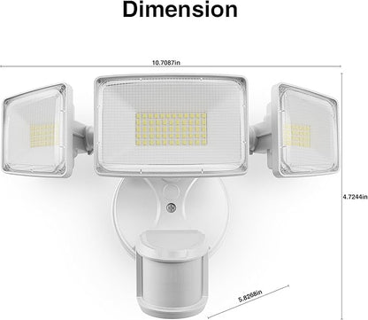 Onforu 75W LED Motion Sensor Outdoor Lights, Dusk to Dawn Flood Light Outdoor Motion Sensor, Hardwired Security Lights Floodlights Outside 7500LM 6500K Daylight IP65 Waterproof (White)
