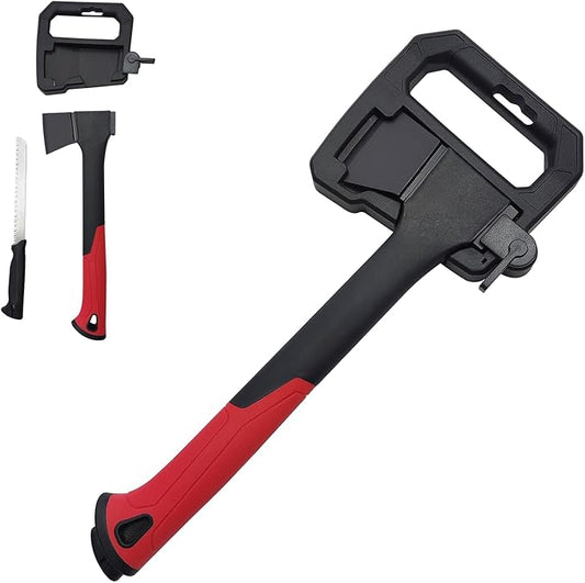 14" Axe with Saw Knife and Protective Box for Outdoor Use, Camping, Hiking, Garden