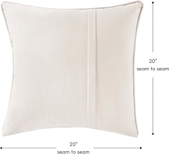 Greendale Home Fashions Sunbrella 20" Square Outdoor Throw Pillow with Removable Cover (Set of 2), Cast Pumice 2 Count