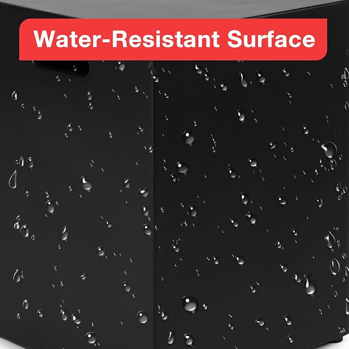 Propane Tank Cover Table, Modern Outdoor Gas Tank Covers, φ16 X 20inch Concrete Tank Storage Box Hideaway Table for Propane Gas Fire Pit and Rectangular Tank Holder with Handles (Black)