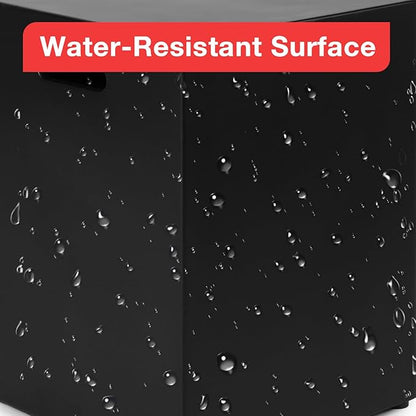 Propane Tank Cover Table, Modern Outdoor Gas Tank Covers, φ16 X 20inch Concrete Tank Storage Box Hideaway Table for Propane Gas Fire Pit and Rectangular Tank Holder with Handles (Black)