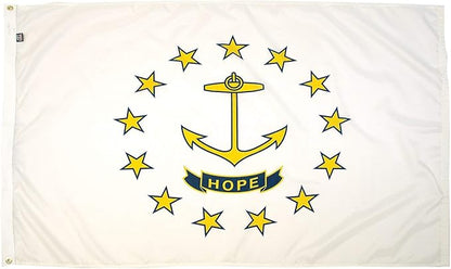 FlagSource Rhode Island Nylon State Flag, Made in the USA, 3x5'