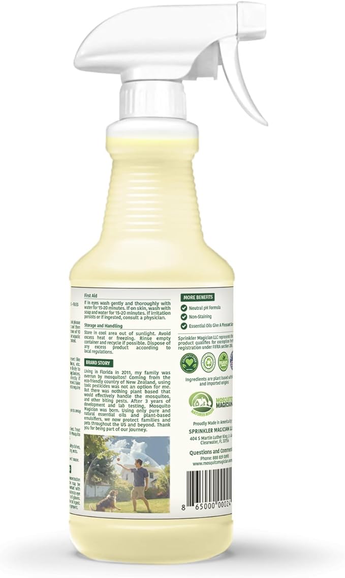 Mosquito Magician Indoor Pest Spray – Design for Indoor Use to Neutralize Spiders, Roaches, Ants & Flies with Plant-Sourced Essential Oils, Efficient Ready to Use Home Pest Spray – Mint, 16 OZ