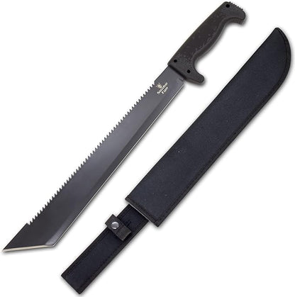 Snake Eye Machete with Heavy Duty Construction-Ergonomic Non-Slip Handle and Belt Sheath for Gardening, Land-Management, Bushcraft, Hunting and Outdoor