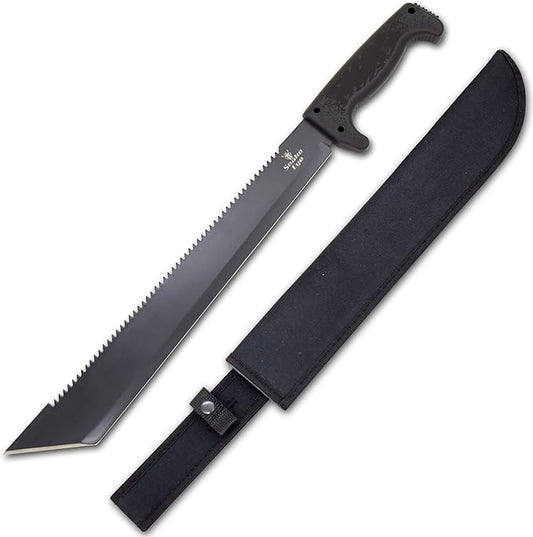 Snake Eye Machete with Heavy Duty Construction-Ergonomic Non-Slip Handle and Belt Sheath for Gardening, Land-Management, Bushcraft, Hunting and Outdoor