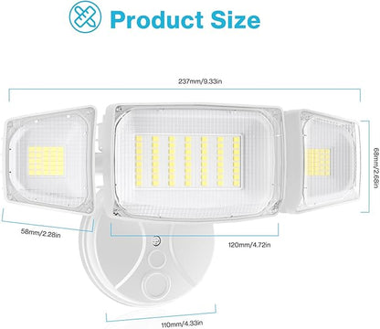 Olafus 80W Flood Lights Outdoor, Switch Controlled 8000LM LED Security Lights, IP65 Waterproof Outside Floodlights, 6500K Exterior Flood Light Fixture Wired for House Yard Porch Eave White