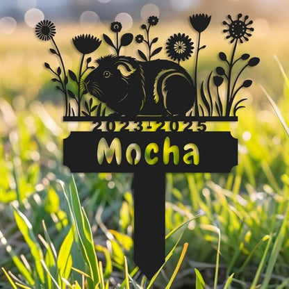 Personalized Guinea Pig Memorial Stake,Pet Plaque Guinea Pig Lover,Metal Guinea Pig Grave Marker,Remembrance Stake,Outdoor Garden Yard Sign guinea pig 16inch