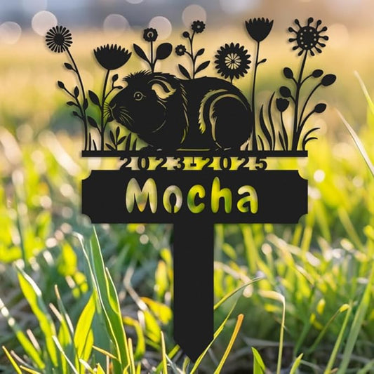 Personalized Guinea Pig Memorial Stake,Pet Plaque Guinea Pig Lover,Metal Guinea Pig Grave Marker,Remembrance Stake,Outdoor Garden Yard Sign guinea pig 14inch