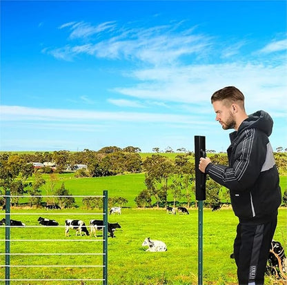 Fence Post Driver 16.5 Inch T Post Driver, 11LB Heavy Duty Hand Post Pounder with Handle for U Fence Post (Black)