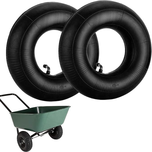4.10/3.50-4 Inner Tube 2 Pack Heavy Duty Replacement Inner Tubes with TR-87 Bent Valve Stem for Wheelbarrows Mowers Hand Trucks