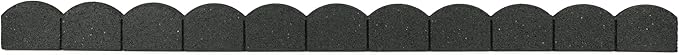Playsafer L Shaped Flexible Rubber Scalloped Edger for Lawns Landscaping and Playground | Easy No Dig Installation| 4' Long (4, Dark Gray)