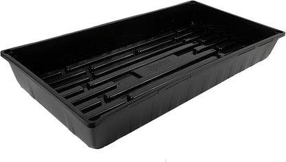 SUNPACK 10" x 20" Mega Plastic Seed Starting Tray, Black, 2.5" (Pack of 10) - No Drainage Holes, Ideal for Greenhouses or Indoor Gardening - Made of Thick, Strong Plastic