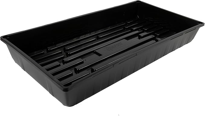 SUNPACK 10" x 20" Mega Plastic Seed Starting Tray, Black, 2.5" (Pack of 30) - No Drainage Holes, Ideal for Greenhouses or Indoor Gardening - Made of Thick, Strong Plastic