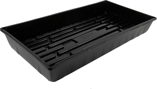 SUNPACK 10" x 20" Mega Plastic Seed Starting Tray, Black, 2.5" (Pack of 30) - No Drainage Holes, Ideal for Greenhouses or Indoor Gardening - Made of Thick, Strong Plastic
