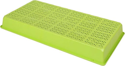 SUNPACK 10" x 20" Heavy Duty Mesh Plastic Seed Starting Tray, Lime Green, 2.3" - Ensures Water Drainage and Aeration, Perfect for Greenhouses or Indoor Gardening