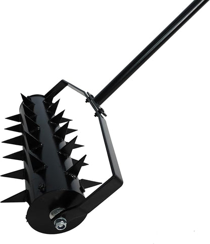 Rolling Manual Lawn Aerator, 58-Inch Handle Manual Push Spike Aerator for Gardens, Yards, and Farmland, Deep Soil Penetration for Healthy Grass and Improved Lawn Growth Manual Aerator Tool Black