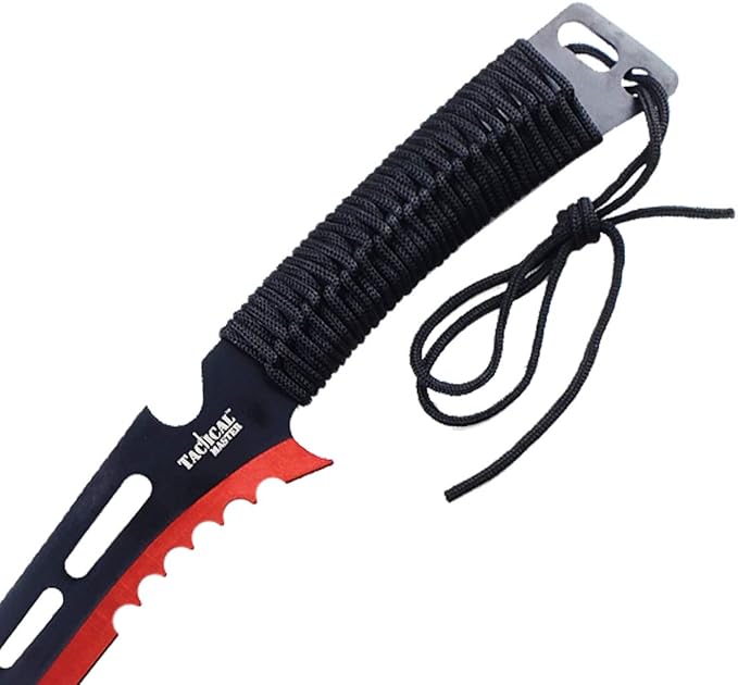 26" Fantasy Tactical Machete with 3 Fixed Blade Knives Set. 440 Stainless Steel Blade. for Collection, Gift and Outdoor Sport Activitve (Red)