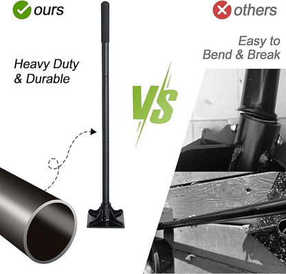 Tamper Tool Heavy Duty, 8x8 Inch Hand Steel Tamper Tool with 59 Inch Handle, Garden Ground Tamper for Leveling Soil, Gravel, Asphalt, Driveway