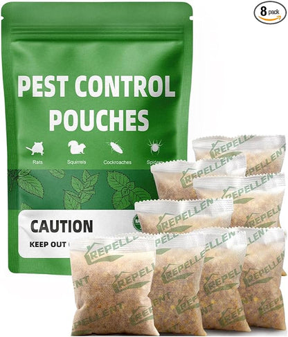 Pest Control, Mice Repellent Indoor, Mouse Repellant Pouches, Rodent Repellent, Peppermint to Repel Ant, Roach & Spider, Rat Deterrent for House, Keep Mice Away, Safe and Easy to Use-8P