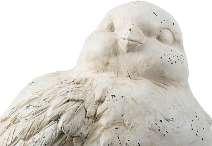 A&B Home Indoor Outdoor Large Vintage Bird Figurine Statue, 15.4 Inch Long, Off White