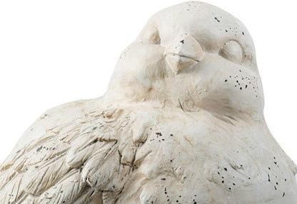 A&B Home Indoor Outdoor Large Vintage Bird Figurine Statue, 15.4 Inch Long, Off White
