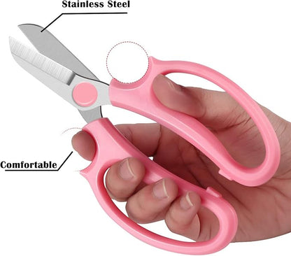 Gardening Scissor Blue Sharp Blade Alloy Steel Garden Shears for Cutting Flowers Trimming Plants of Yard Florist Rose Herb Hedge and Fruits Picking