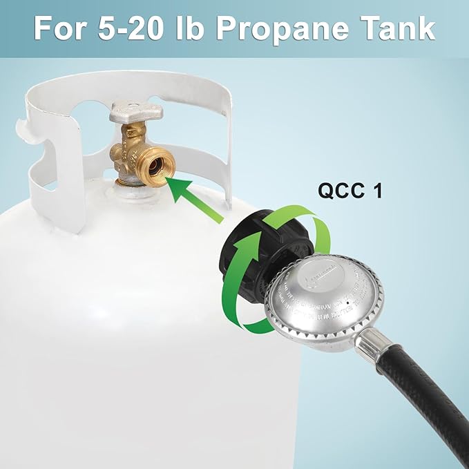 SHINESTAR 5 Feet Propane Regulator Hose for Blackstone 17 & 22 Inch Flat Top Griddle, Connect to Large Propane Tank