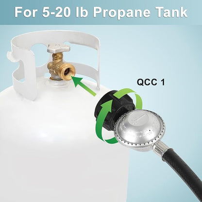 SHINESTAR 5 Feet Propane Regulator Hose for Blackstone 17 & 22 Inch Flat Top Griddle, Connect to Large Propane Tank