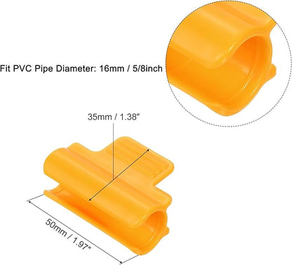 uxcell Greenhouse Clamps for 5/8inch PVC Pipe, 20pcs Greenhouse Film Clamps Shading Net Rod Clip Garden Hoops for Row Cover, Greenhouse Plastic Sheeting(Orange)