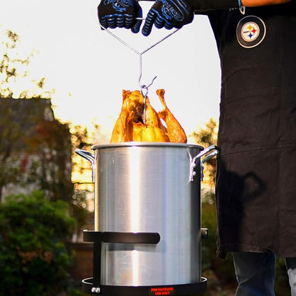 Barton Propane 30 Qt Turkey Flyer Fish Fryer Boiler Steamer Set, 37,000 BTU Burner, Ideal for Outdoor Cooking Seafood Boiler Roaster Crawfish Boiling Gas Stove